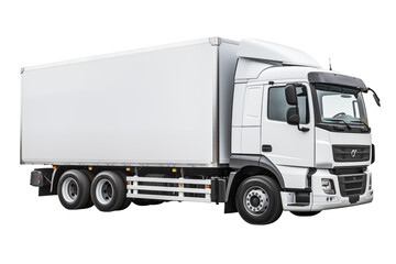 Modern White Delivery Truck Isolated - Elemt white Background, Logistics Solutions, Urban Freight, Express Shipping, Cargo Vehicle, Business Transport Services