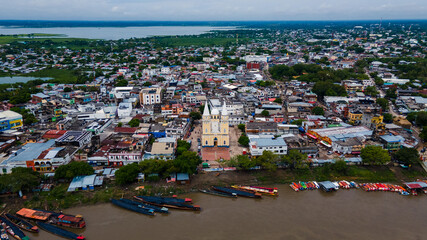 Magangue, Bolivar, iglesia en el centro - obrazy, fototapety, plakaty