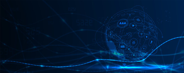 Technology innovation background, idea of global business solution