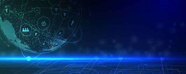 Technology innovation background, idea of global business solution