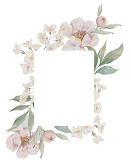 Watercolor floral frame
