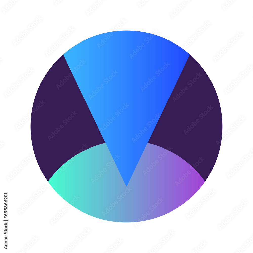 Poster round circle shape button gradient colored texture nostalgic 90's style neon futuristic element icon