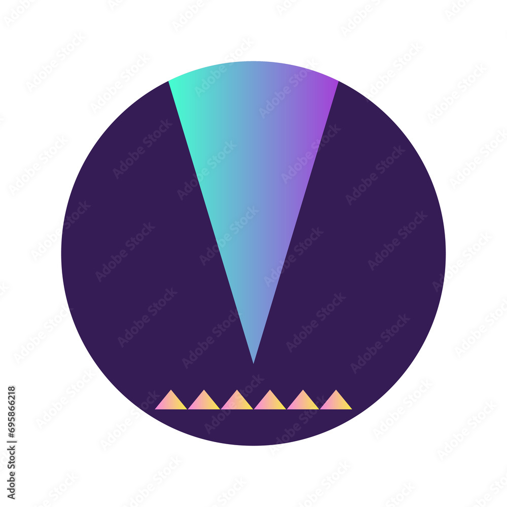 Poster round circle shape button gradient colored texture nostalgic 90's style neon futuristic element icon
