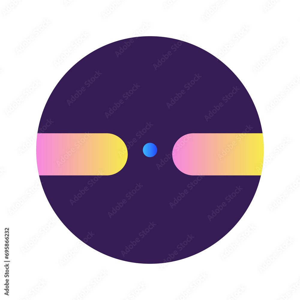 Poster round circle shape button gradient colored texture nostalgic 90's style neon futuristic element icon