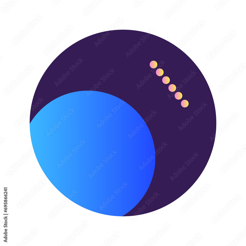 Poster round circle shape button gradient colored texture nostalgic 90's style neon futuristic element icon
