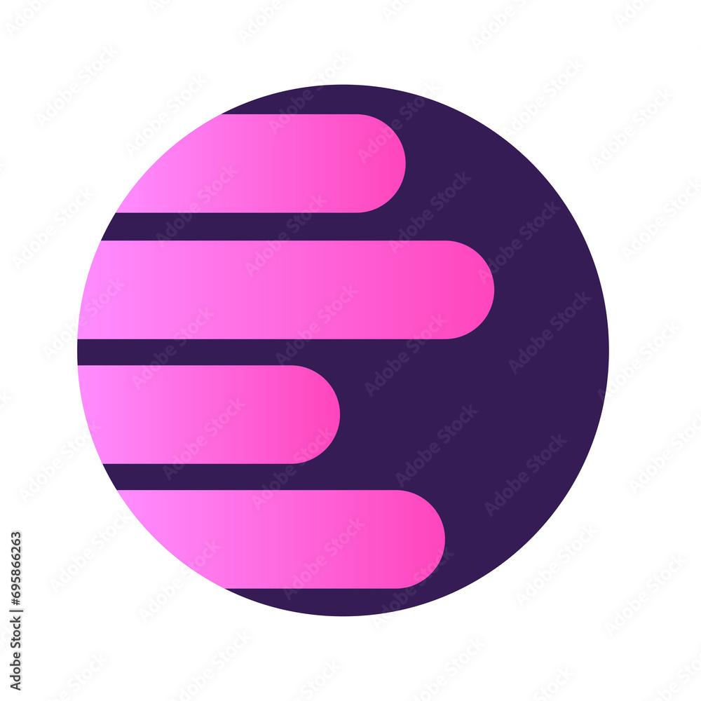 Poster round circle shape button gradient colored texture nostalgic 90's style neon futuristic element icon