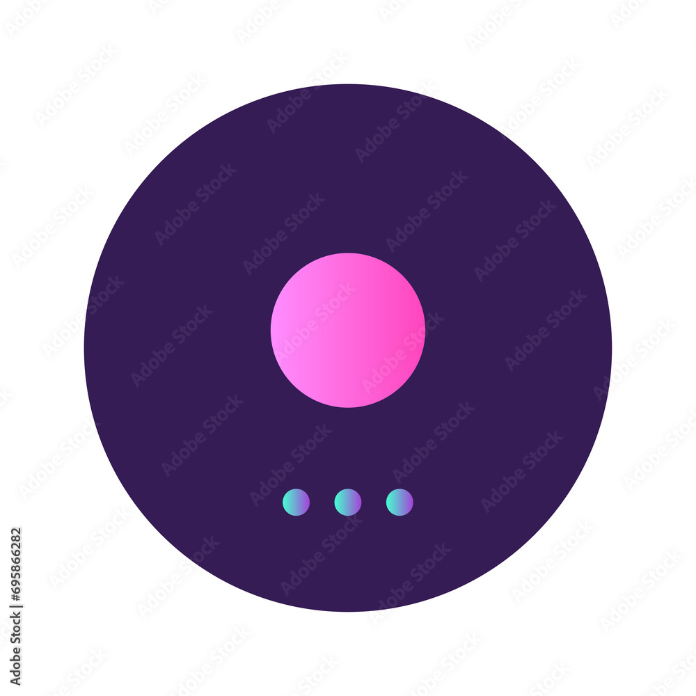 Aufkleber Round Circle Shape Button Gradient Colored Texture Nostalgic 90's Style Neon Futuristic Element Icon 