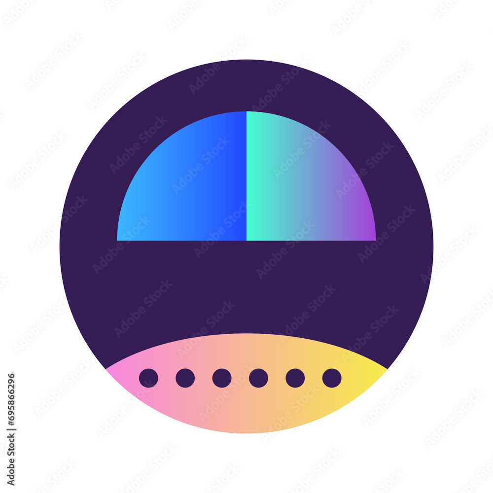 Aufkleber Round Circle Shape Button Gradient Colored Texture Nostalgic 90's Style Neon Futuristic Element Icon 