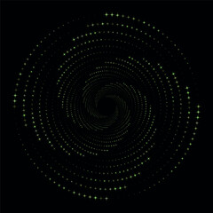 Halftone dots circle. Fibonacci Sequence - design element