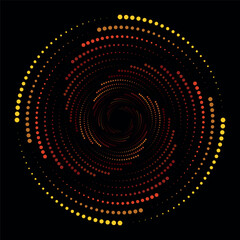 Halftone dots circle. Fibonacci Sequence - design element