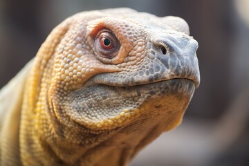 Fototapeta premium komodo dragons head close-up in sun