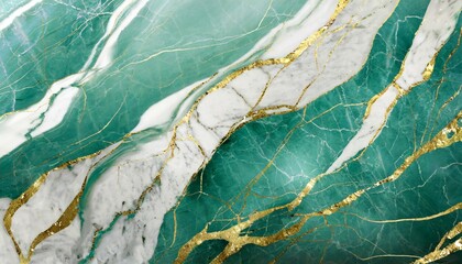 marble background white turquoise green marbled texture with gold veins abstract luxury background...