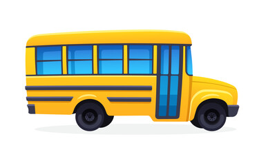 Obraz na płótnie Canvas Yellow school bus. Transport for transporting schoolchildren to school. Vector illustration. Design element Isolated on white background