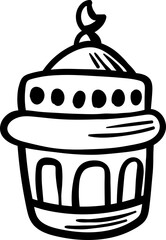 Ramadan hang lanter line-art hand-drawn