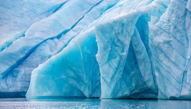 a close up of the layered surface of a blue glacier iceberg knud rasmussen glacier near kulusuk greenland east greenland
