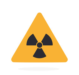 Ionizing radiation hazard symbol. Vector illustration. Nuclear energetic symbol. Triangular warning sign of danger. Flat icon isolated on white background