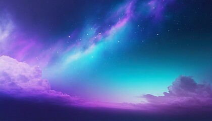 Fototapeta na wymiar gradient cyan and purple mystical galaxy cloudscape horizon hd phone wallpaper ai generated