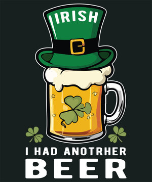 Celebrate St. Patrick's Day  t shirt with a playful beer mug, rainbows, and clovers ai generated image