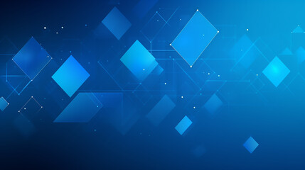 Blue Square Shapes Abstract Elegant technology background with glowing lines. Modern royal blue background.
