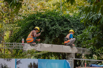 Construction Workers on Site: Building Progress in Indonesia