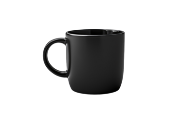 Black Cup Kitchen Breakfast on a White or Clear Surface PNG Transparent Background