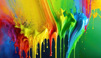 color liquid ink splash abstract background rainbow art rainbow splash collage mix flow drip fluid...