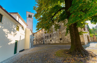 Fototapeta premium street in the old town, Strassoldo, Italy
