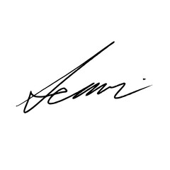 Abstract signature idea starting letter L. Vector with black writing and transparent background.