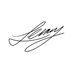 Abstract signature idea starting letter L. Vector with black writing and transparent background.