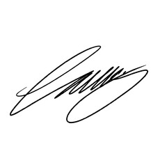 Abstract signature idea starting letter L. Vector with black writing and transparent background.