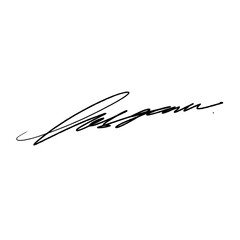 Abstract signature idea starting letter L. Vector with black writing and transparent background.
