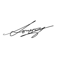 Abstract signature idea starting letter L. Vector with black writing and transparent background.