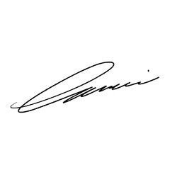 Abstract signature idea starting letter L. Vector with black writing and transparent background.