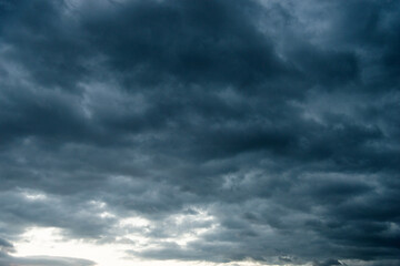 Dark and dramatic storm clouds on the sky