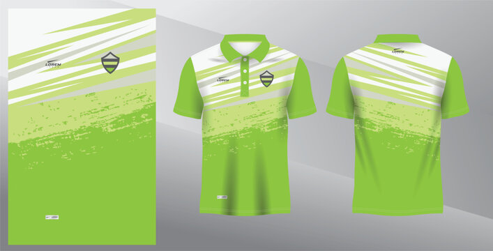 green abstract polo jersey mockup for sport uniform