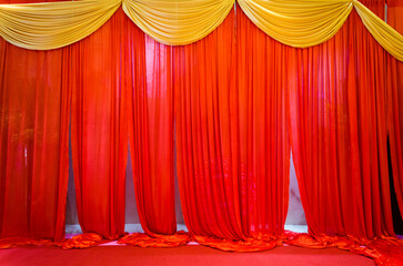 Red theater curtain for background