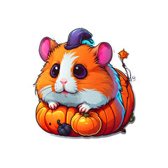 Hamster Halloween Sticker
