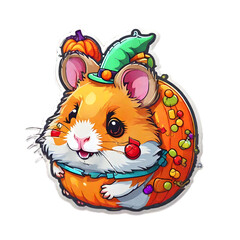 Hamster Halloween Sticker