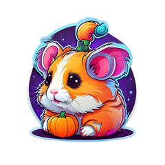 Hamster Halloween Sticker
