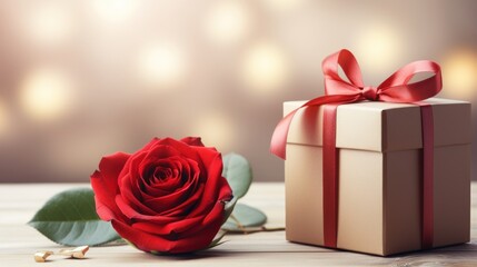 Elegant Valentine's Gift and Red Rose