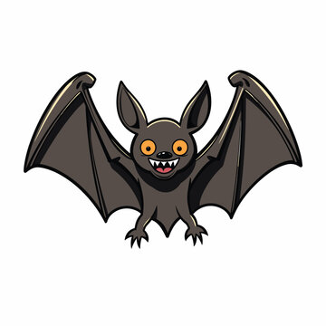 Cute funny cartoon bat. Vector illustration. Cartoon style. Halloween.