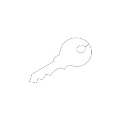 Continuous beautiful one line key drawing art design