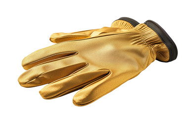 Hand Glove Gold Protective Men and Woman Rubber and Leather on a White or Clear Surface PNG Transparent Background