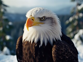 Obraz premium American bald eagle in the nature background