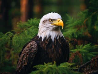 Obraz premium American bald eagle in the nature background