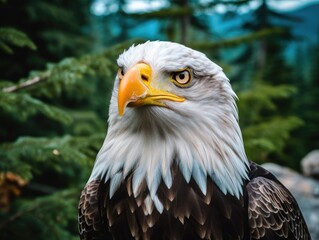 American bald eagle in the nature background