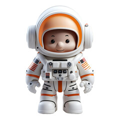 Fototapeta premium 3D Astronaut Character Mascot Isolated On Transparent Background