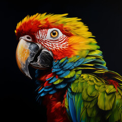 Obraz premium Natural Light Illuminated Photorealistic Painting of a Parrot