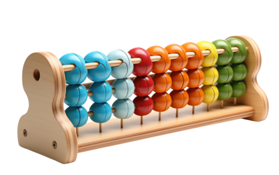 Mathematical and Counting Tools on a White or Clear Surface PNG Transparent Background