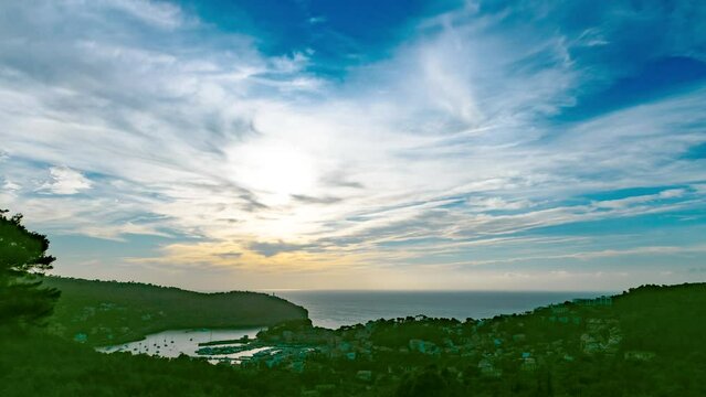 Port de Soller with sunset
